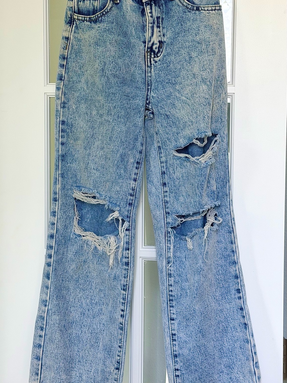 SHEIN Light Blue Distressed Kids' Jeans